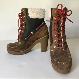 Sperry faux suded bootie shoes brown